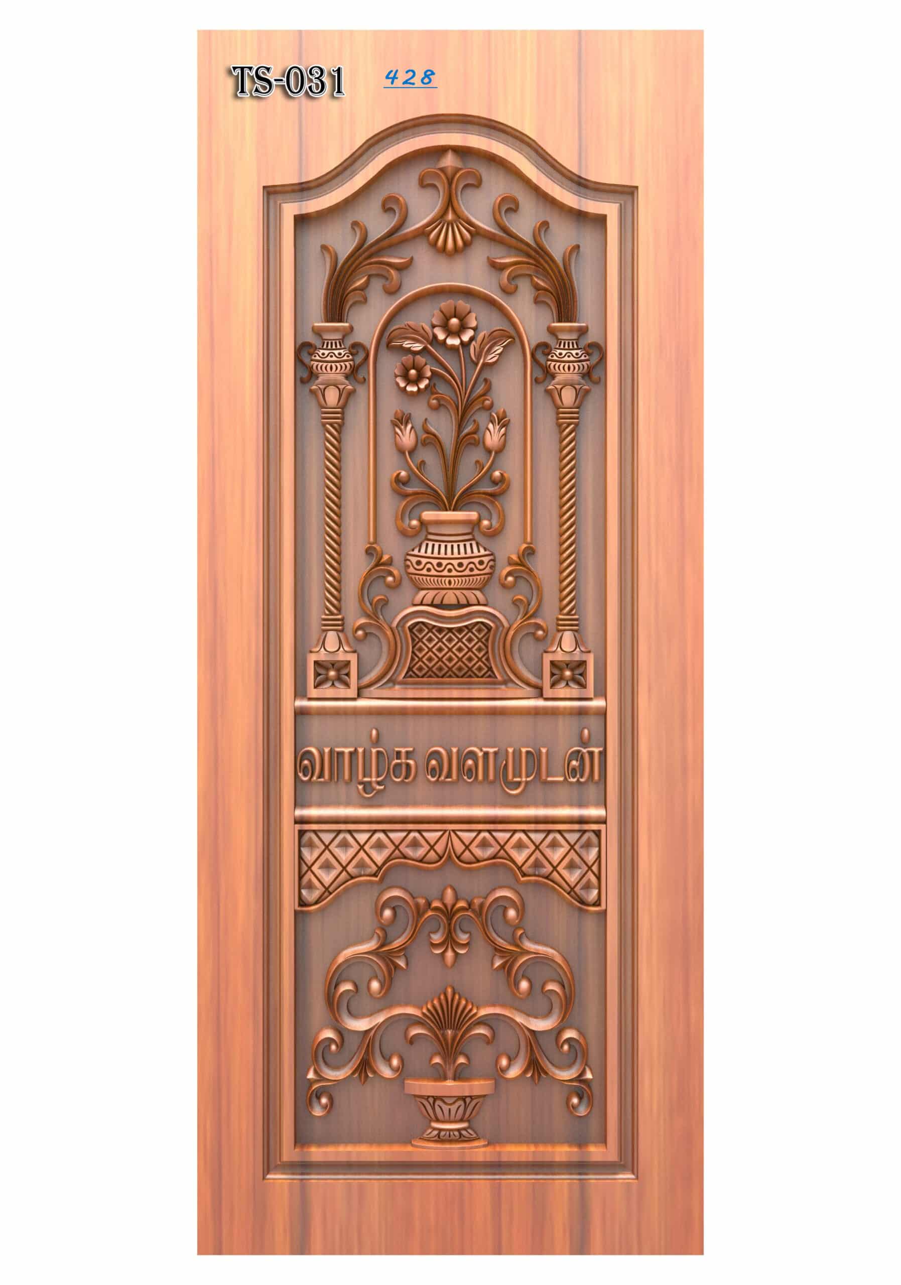 3D Ajtóterv 172 Fafaragás Ingyenes RLF Fájl CNC Maróhoz