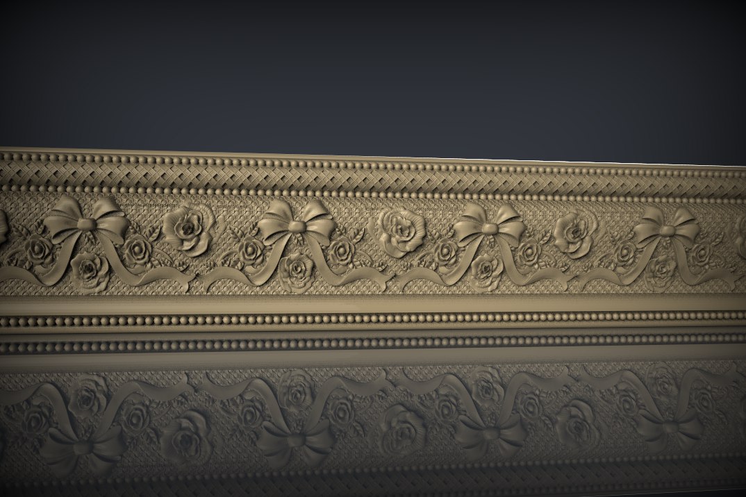 Bagetták, díszítő elemek 3D-relief modell