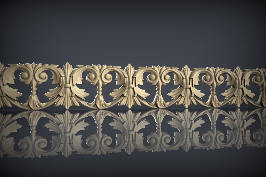 Bagetták, díszítések 3D dombormű modell