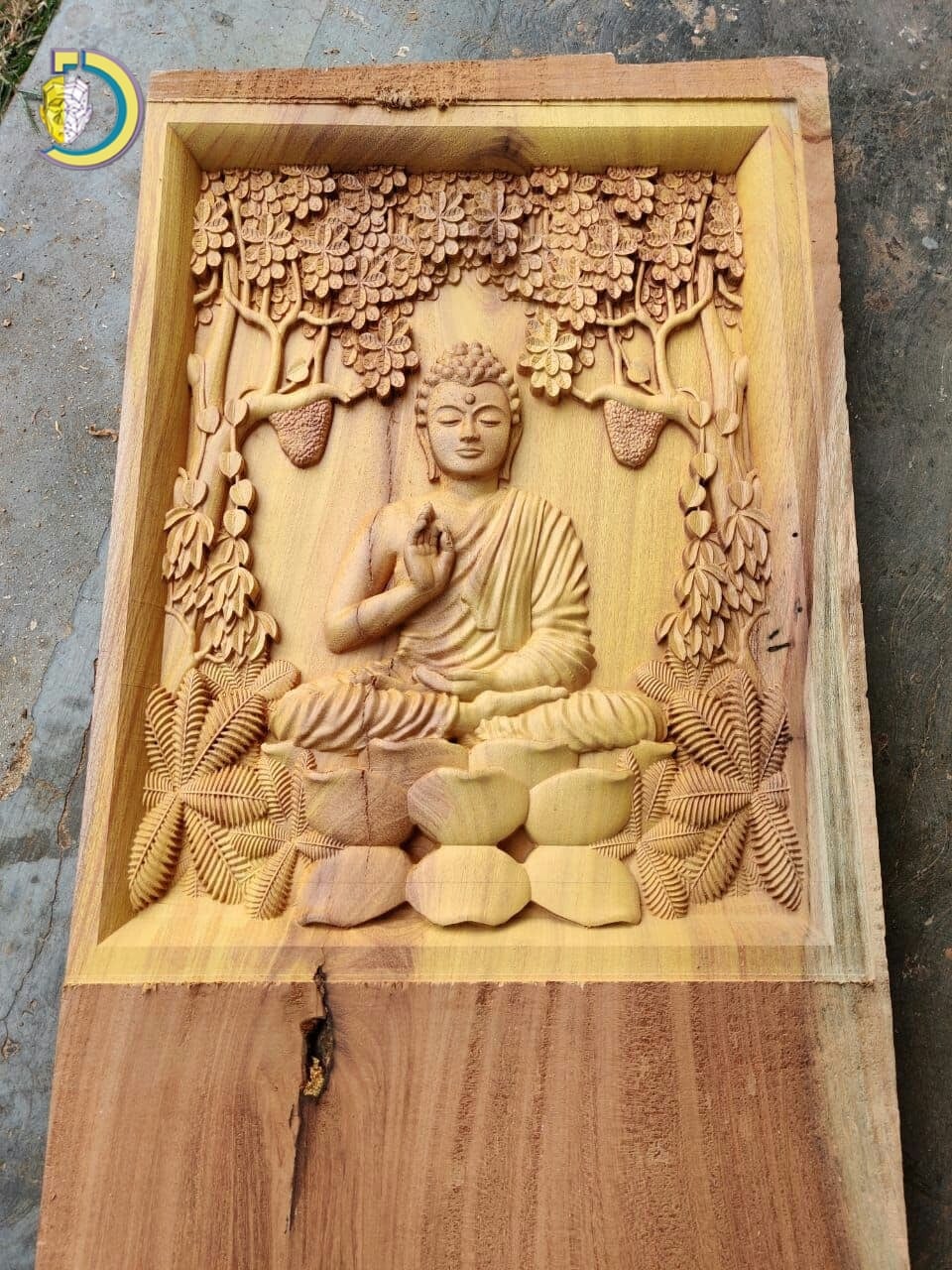 Legjobb minőségű 3D fakarcolás Buddhája