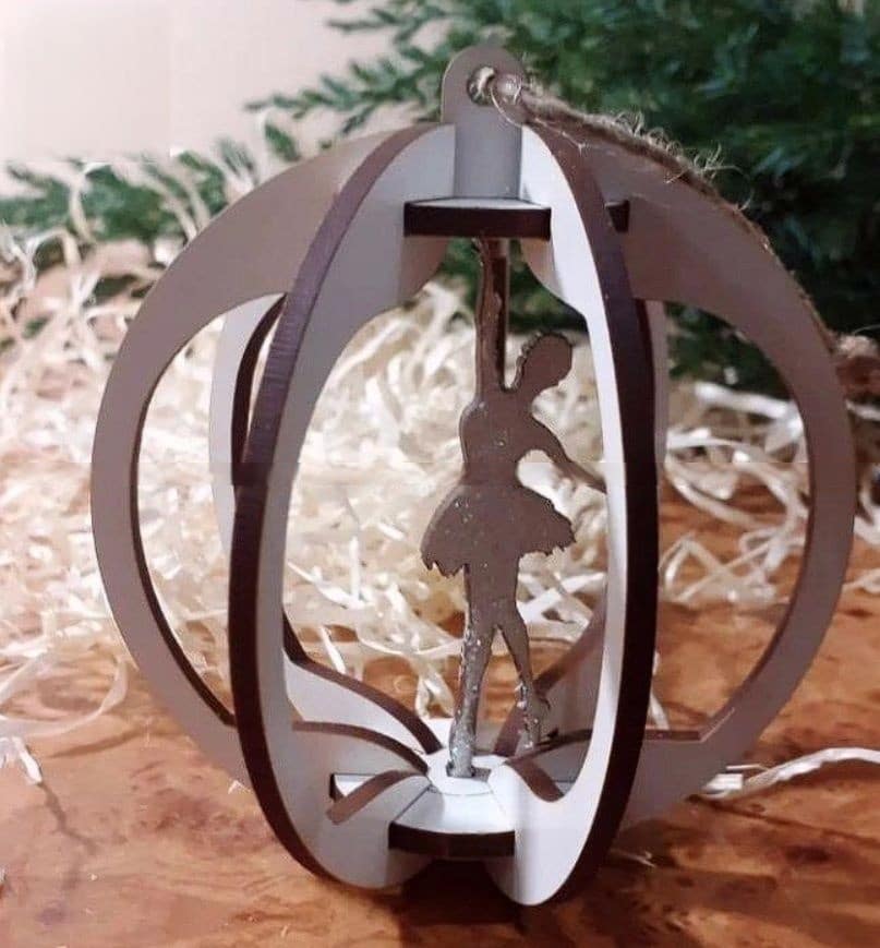3D Díszes Balett Táncosnő Karácsonyi Ornamentum