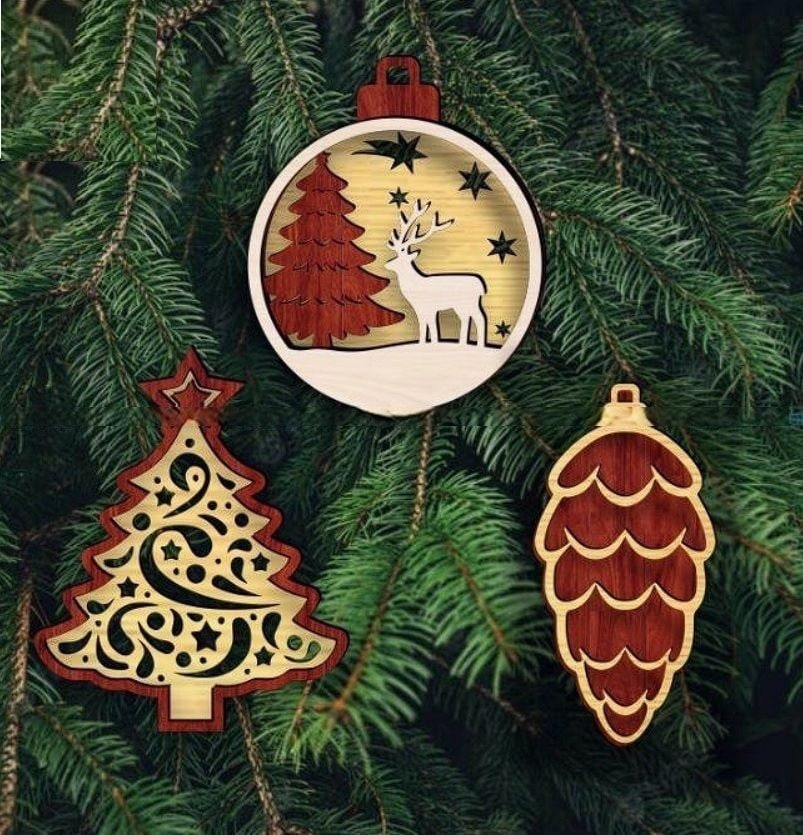 Réteges Karácsonyi Díszek INGYENES Vektor Letöltés