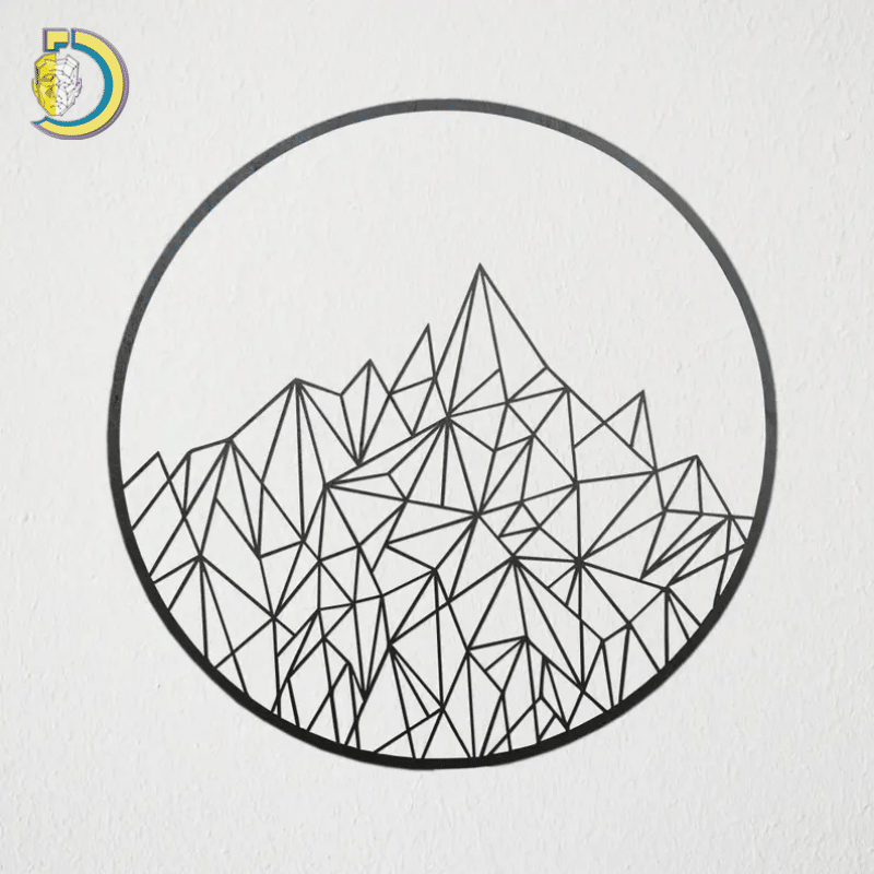 Geometriai hegyek fém művészeti díszlete