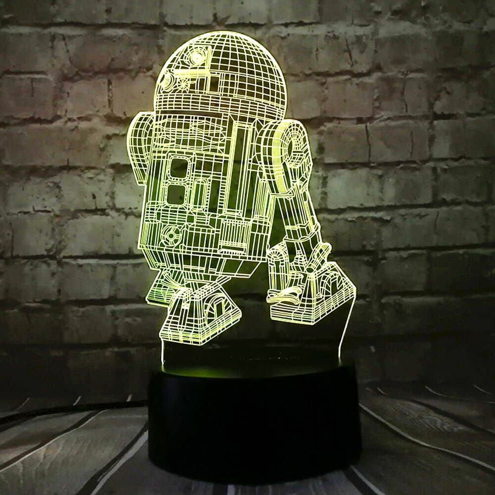 Csillagháborús R2-D2 3D Illúzió Lámpa Ingyenes Vektor Letöltés