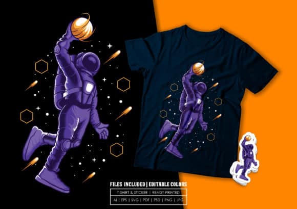 Csillagos Slam Dunk Pólóterv - Űrben