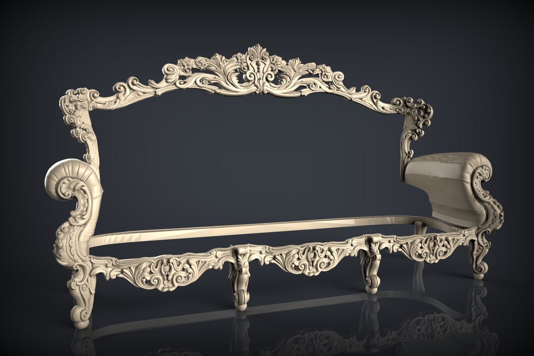 Faragott Kanapé Design 3D Dombormű Modell